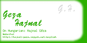 geza hajnal business card