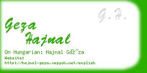 geza hajnal business card